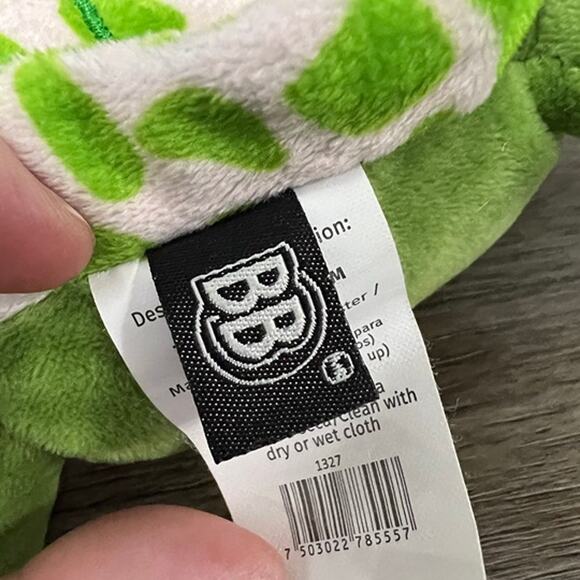 Green Turtle with Glitter Eyes‎ & Embroidered Spotted Fins Plush - Picture 5 of 7